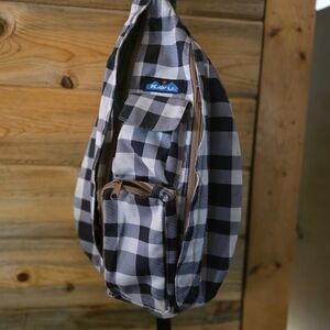 Kavu Black and White Checkered Backpack